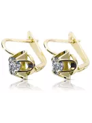 Or jaune 14 carats Zircon Des boucles d'oreilles Style vintage vec018y